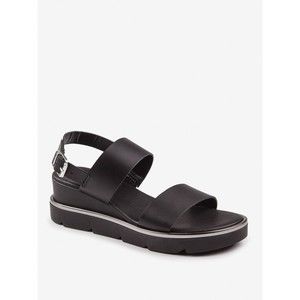 BALDI Tapetail LEATHER PLATFORM SANDALS BLACK ITALY 37 us 6.5